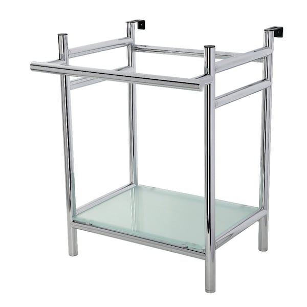 Kingston Brass VPB2216301 22-Inch Console Sink Base with Glass Shelf, Polished Chrome VPB2216301 - main